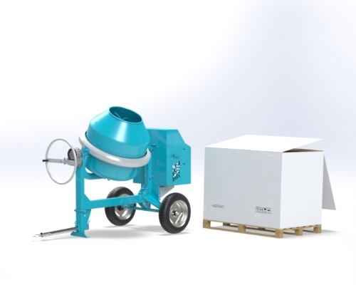 Model Disassemblable concrete mixer 300 lt - C 360 R - IBL of available Concrete mixers disassembled in a carton box by OMAER